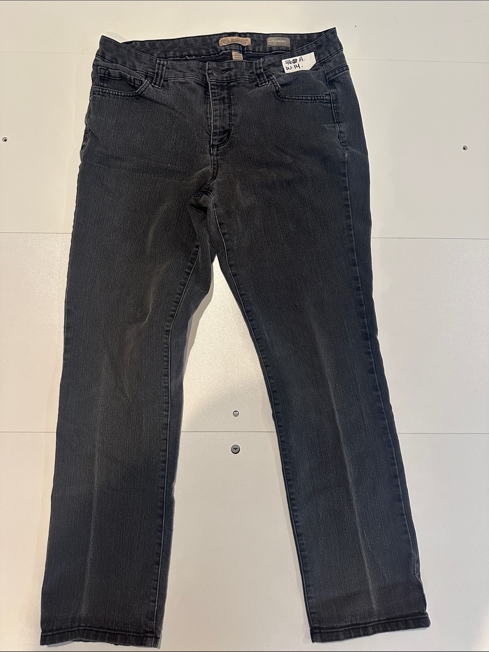 Size 14W Nine West Women's Charcoal Boot-Cut Jeans # 46A